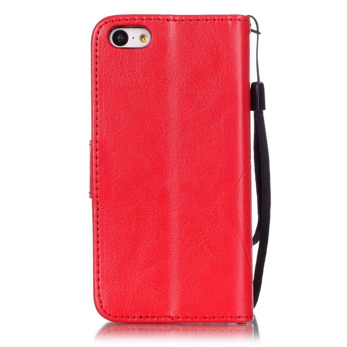 iPhone 5C Case, iPhone 5C Wallet Case,PHEZEN Four Leaf Clover Flower Design PU Leather Wallet Case Stand Flip... N33