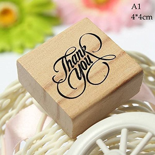 Saver Vintage Wordart Thank You Wooden Rubber Stamp Scrapbooking Craft N2