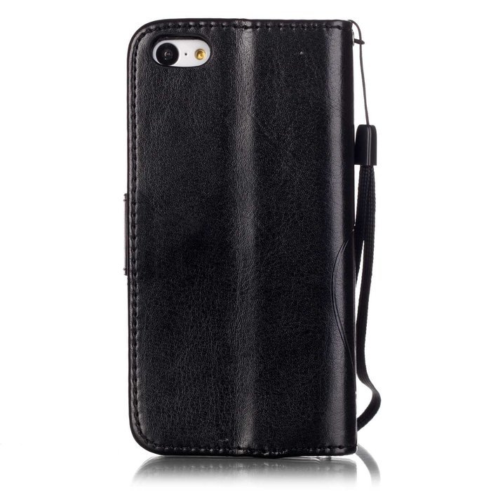 iPhone 5C Case, iPhone 5C Wallet Case,PHEZEN Four Leaf Clover Flower Design PU Leather Wallet Case Stand Flip... N37