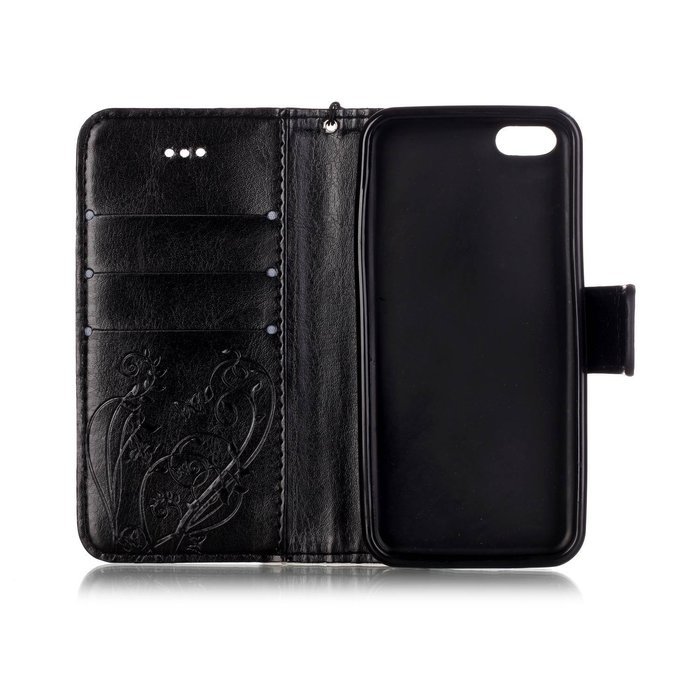 iPhone 5C Case, iPhone 5C Wallet Case,PHEZEN Four Leaf Clover Flower Design PU Leather Wallet Case Stand Flip... N38