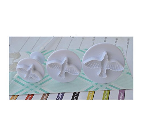 Anyana 3pcs set Little Pigeon Plastic Plunger And Cookie Cutter Cake Mould Tool Kitchen Tool Sugar Paste Baking... N5
