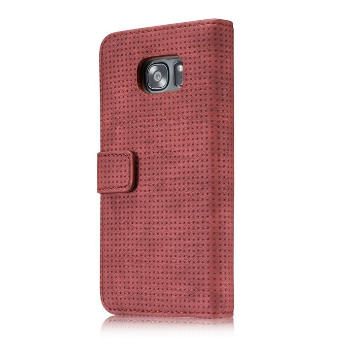Galaxy S7 Edge Case, Aroko Wallet Case Classic for Galaxy S7 Edge Brown PU Leather Slim Stand Case Cover (Blue) N10