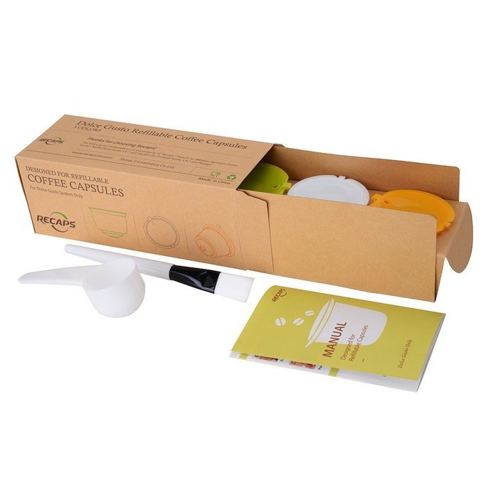RECAPS 3 Cups/pack Refillable Dolce Gusto Coffee Capsule Refilling More Than100 Times Reusable for Nescaf&eacute; Dolce... N2