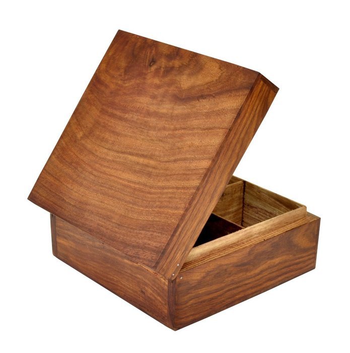 SouvNear Coffee / Tea Box with 4 Compartments for Tea Bags / Coffee Sachets / Dry Milk & Sugar Packets - Natural... N4