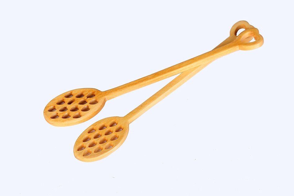 Honey Land Set of 2 Wooden Honey Dipper Stick, Heart-Shaped Handle, 4 Inch Dispenser, Drip and Drizzle, 100% Natural... N3