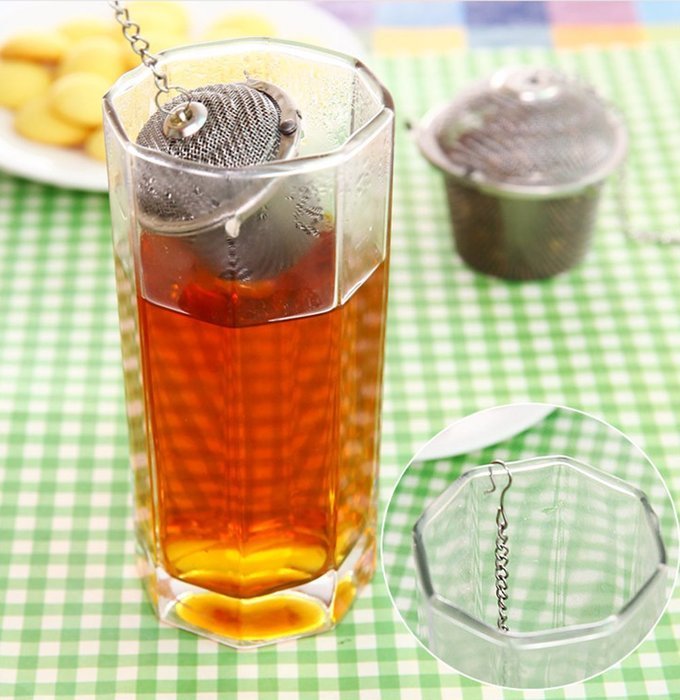 Meleg Otthon Stainless Steel Fine Mesh Tea Filters Tea Scoop For Loose Tea Seasoning Ball Set Loose Tea Infuser... N7