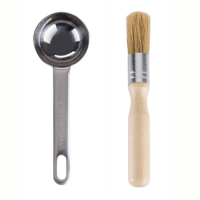 Coffee Grinder Cleaning Brush and Stainless Steel Scoop by Chephon, 2-In-1 Value Pack N4