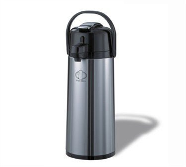 Service Ideas ECAL19S Eco-Air Lever Lid Airpot, Glass Vacuum, 1.9 Liter (64.2 oz.), Brushed Stainless/Black