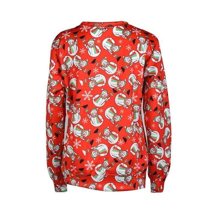 Sweatshirt,Morecome Women Long Sleeve Pullover Sweatshirt Red Christmas Print T-Shirt N2