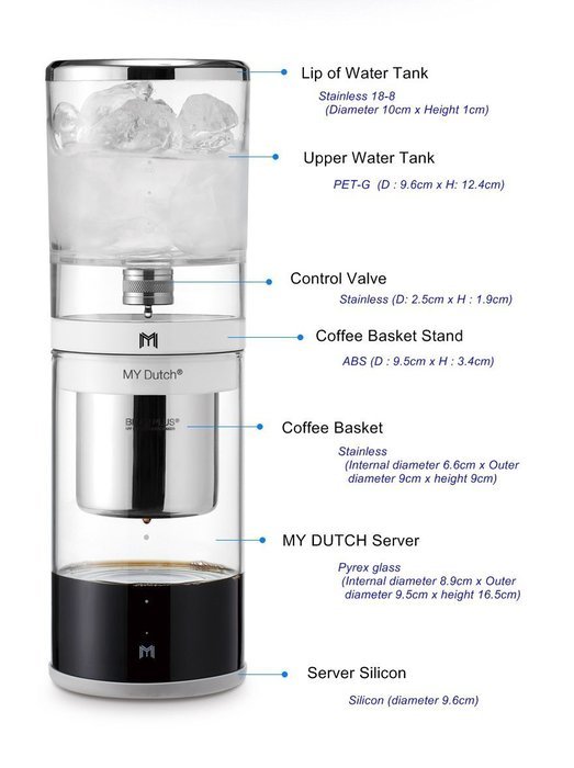 ECO Friendly Bean Plus My Dutch Drip type coffee maker (550ml) (Sliver) N2