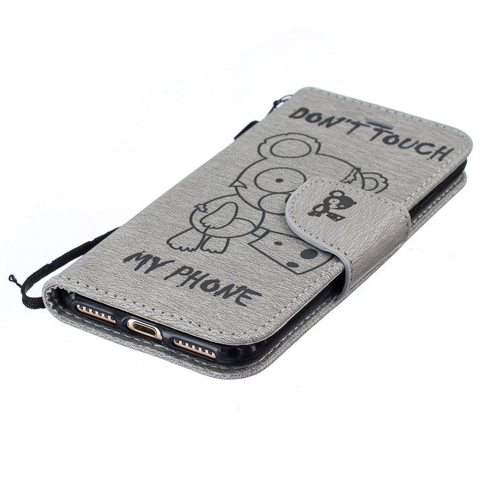 iPhone 7 Plus Case, iPhone 7 Plus Wallet Case,PHEZEN Cute Bear Don't Touch My Phone Design PU Leather Wallet Case... N45