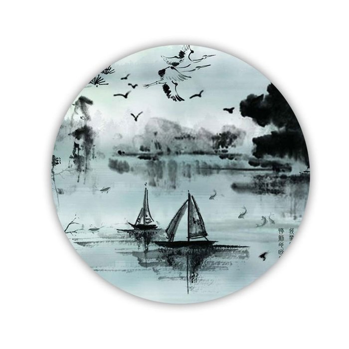 Generic Mdf Cup Mat Design Asian Chinese Painting Ink Well N4