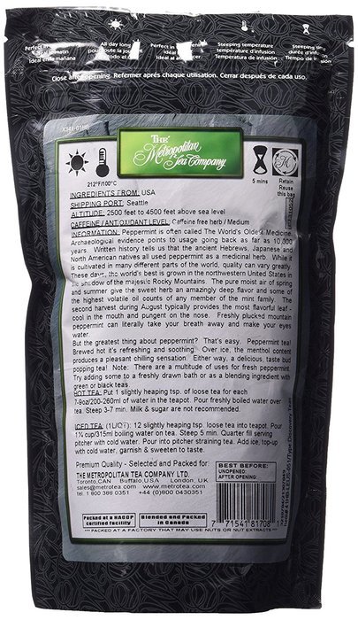Metropolitan Tea Discovery Loose Tea Pack, Peppermint Herbal, 70gm N2