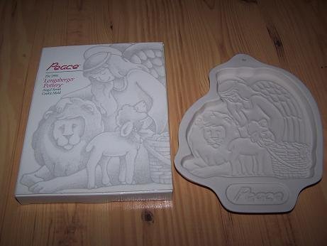 Longaberger Pottery 1993 Angel Series PEACE Cookie Mold N2
