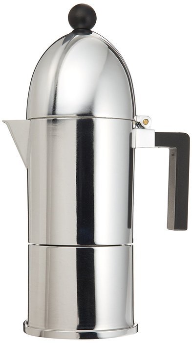 La Cupola Espresso Maker by Aldo Rossi Size: 6 cup, Handle Color: Black, Finish: Aluminum N2