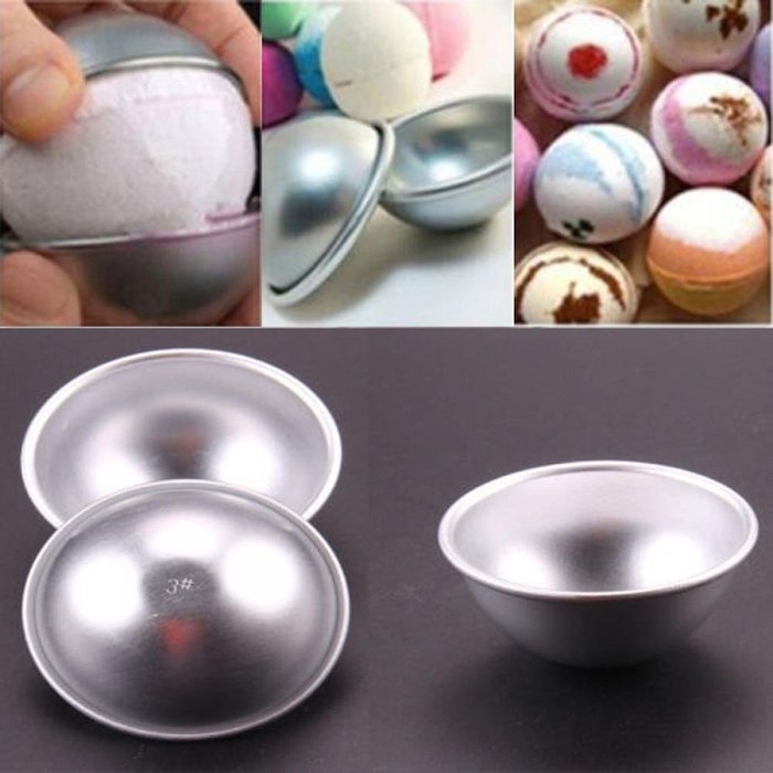 MAXGOODS 3D Aluminum Bath Bomb Mold DIY,3 Sets N6
