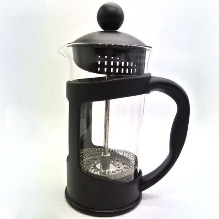 XHHOME French Press Coffee Pot 12oz, Stainless Steel Case,Heat-resistant Glass Pot,Stainless Mesh Filter (Silver) N2