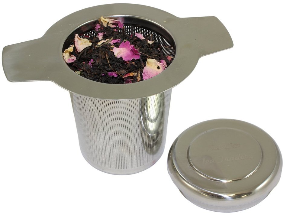Brew-In-Mug Fine Mesh Tea Infuser, Stainless Steel Long Handled Tea Strainer with Lid (1 Set) N3