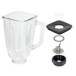 5 Cup Square Top 6 Piece Complete Glass Jar Replacement Set, Fits Oster Blender N2