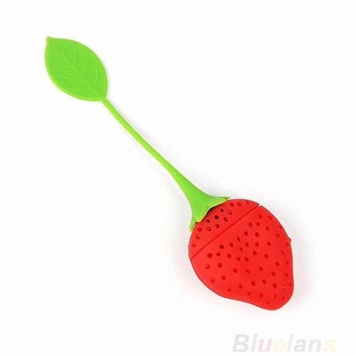 GOOTRADES Silicone Tea Leaf Strainer Herbal Spice Infuser Filter Strawberry Design (pack of 2) N6