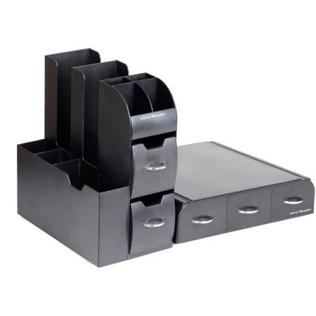 Mind Reader Black K-Cup Combine 2-Piece Drawer and Condiment Organizer