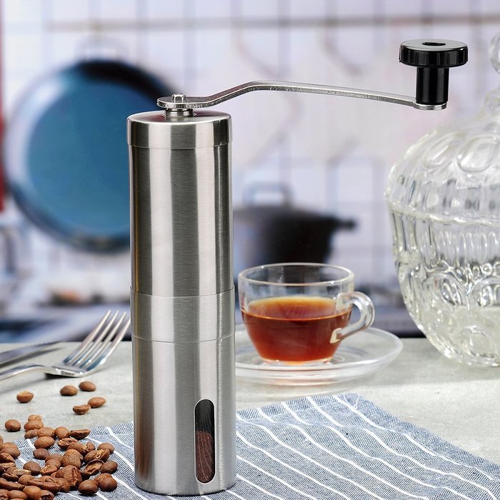 ONEVER Ceramic Manual Coffee Grinder Mill Stainless Steel Hand Coffee Bean Grinding Tool N4