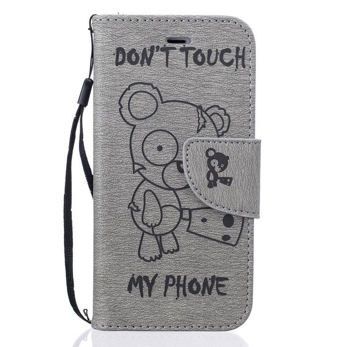 iPhone 7 Plus Case, iPhone 7 Plus Wallet Case,PHEZEN Cute Bear Don't Touch My Phone Design PU Leather Wallet Case... N82