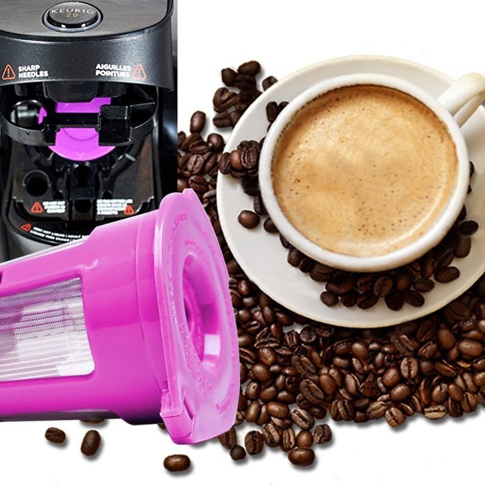 Best Quality Reusable K-Cup Replacement Coffee Pods in Hot Pink, 3 piece Set by Quizinary (TM) N2