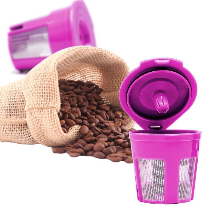 Best Quality Reusable K-Cup Replacement Coffee Pods in Hot Pink, 3 piece Set by Quizinary (TM) N4
