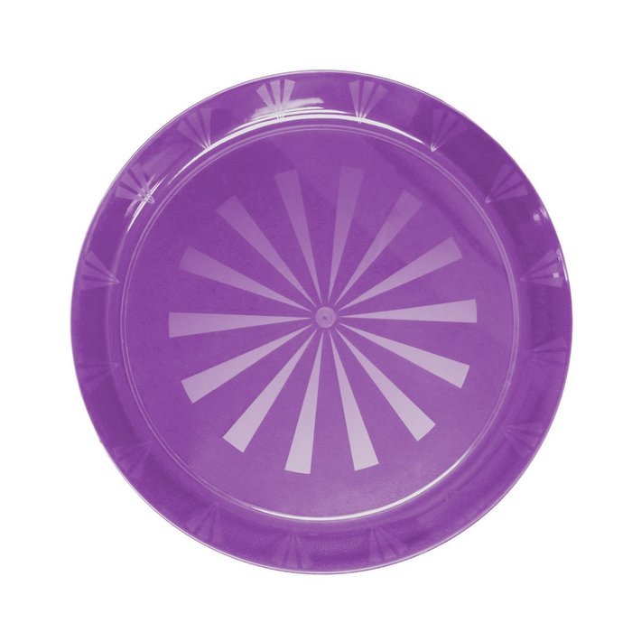 Party Essentials Hard Plastic 12-Inch Round Serving Trays, Purple, 2Pk N14