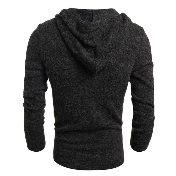 Men's Blouse,Laimeng Cotton Blend Autumn Winter Fashion Hooded Sweater Top Blouse (L, Wine Red) N5