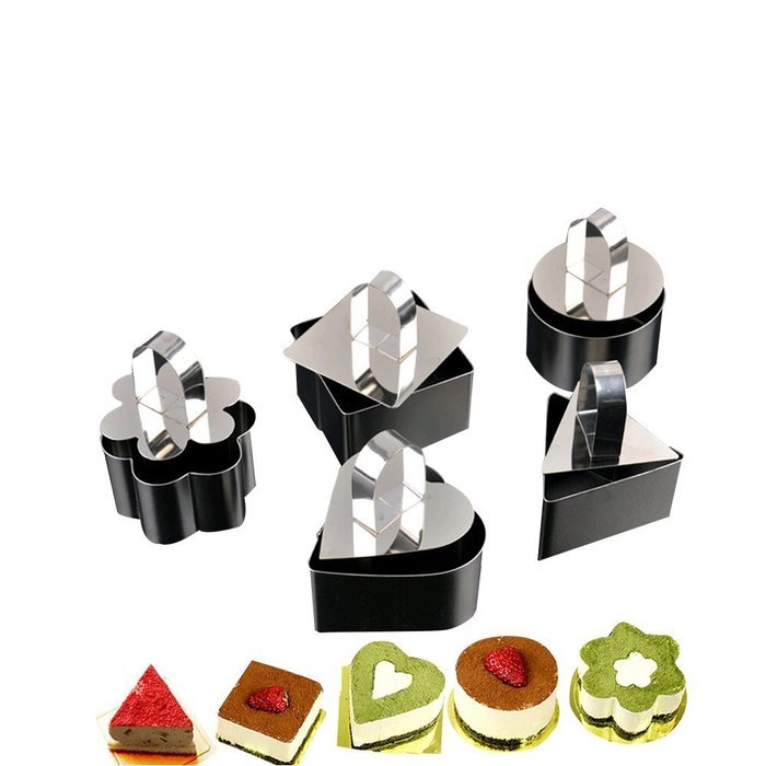 Tangne 5 Sets Stainless Steel Mousse Cake Mould Cake Decorating Tools N2