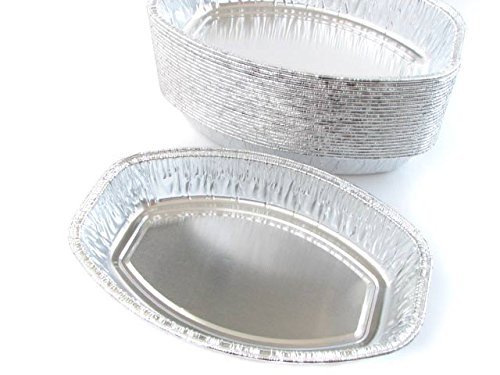 Disposable Aluminum Small Oval Casserole Pan- Individual Size- #4600 (25) N2