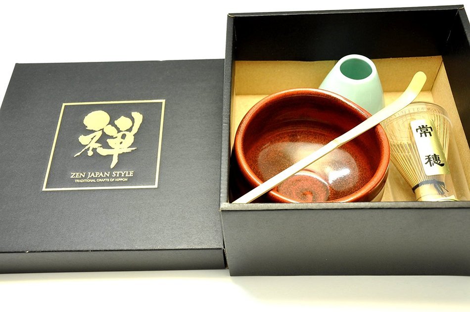 Japanese Mino Yaki ware Matcha Bowl And Tea Ceremony Set Green Tea 11 / 11 / 8.5cm (4.3 / 4.3 / 3.3inch)[7384]