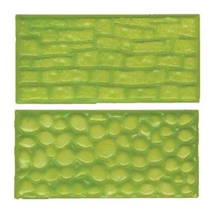 Sugarcraft Fondant-Impression Mat Set 2 Stone Wall and Cobblestone