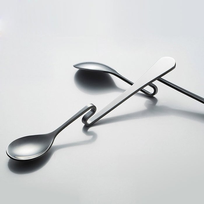 Dahlonega Stainless Steel Spoon Bending Hanging Cup Stainless Steel Coffee Spoon Bent Suspension Jam Spoon N4