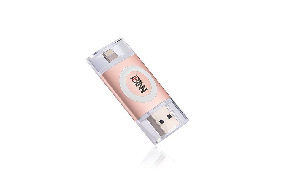 iPhone Flash Drive iBiNN 32GB USB 3.0 Lightning Extra Memory Storage for iPhone, iPad and iPod - Rose Gold Finish N2