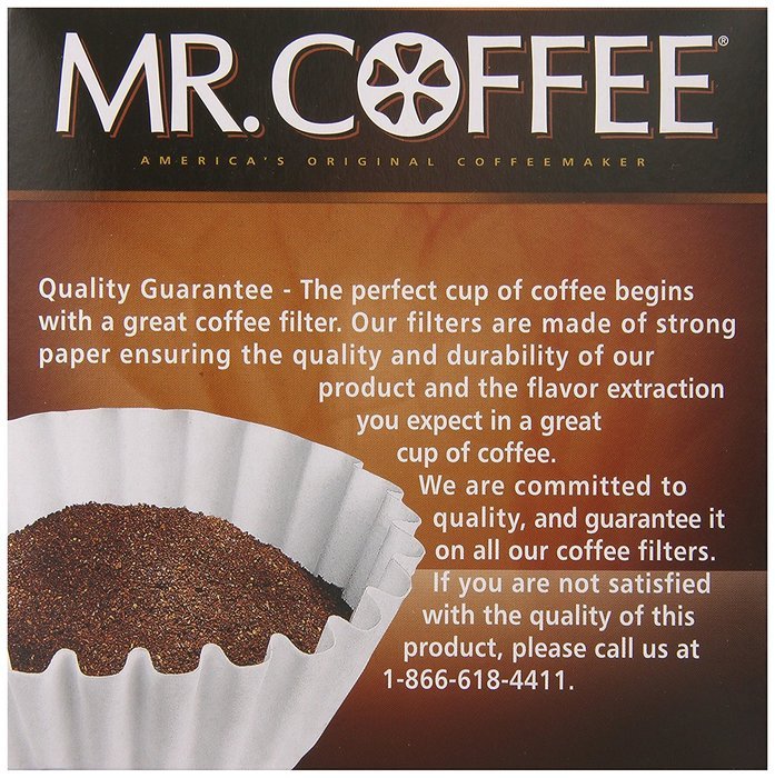Mr. Coffee Basket Coffee Filters, 8-12 Cup, White Paper, 8-inch, 100-Count Boxes (Pack of 12)