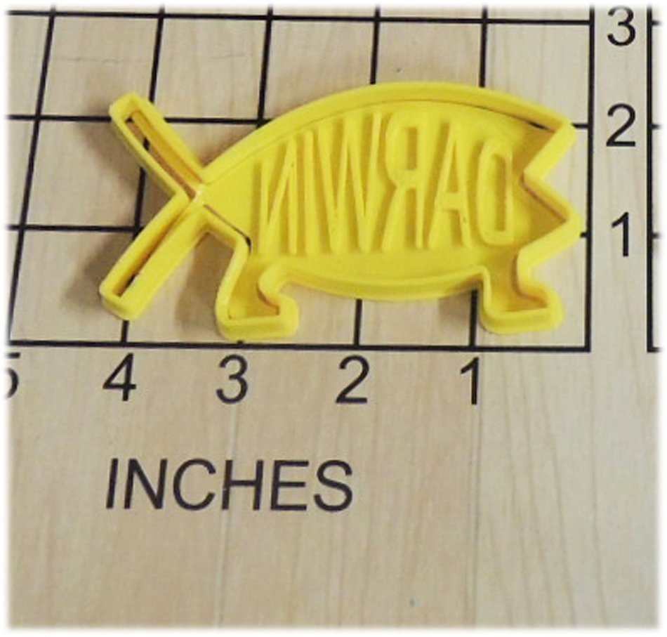 Darwin Fish shaped Fondant Cookie Cutter and Stamp #1099