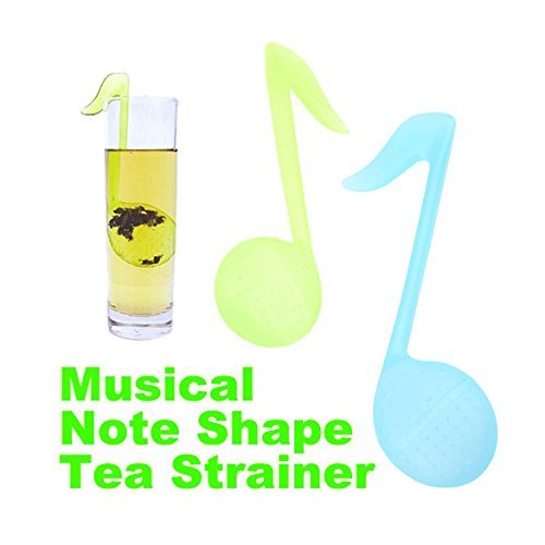 Vktech 1 Piece Hot Tea Strainer Plastic Novelty Musical Note Shape Random Color
