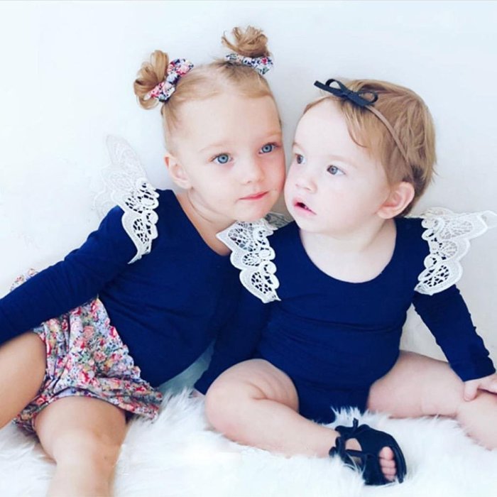 Jumpsuits,BeautyVan Toddler Baby Girl Solid Lace Long Sleeve Romper Jumpsuits Kid Clothes (12M, Navy) N8