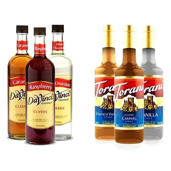 Torani & Davinci Syrup Bottle Pump (750 ml) &mdash; Set of 6 &mdash; Use for Coffee, Espresso, Sauces & More &mdash; Classic Syrup...