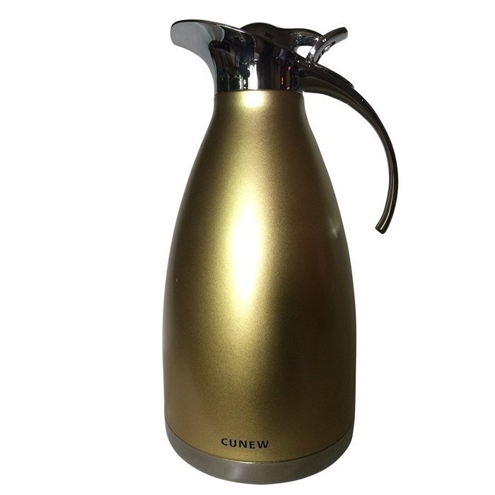 CUNEW 68-Ounce/ 2-liters Stainless Steel Double Wall Vacuum Insulated Carafe with Press Button Top, Thermal Carafes... N3