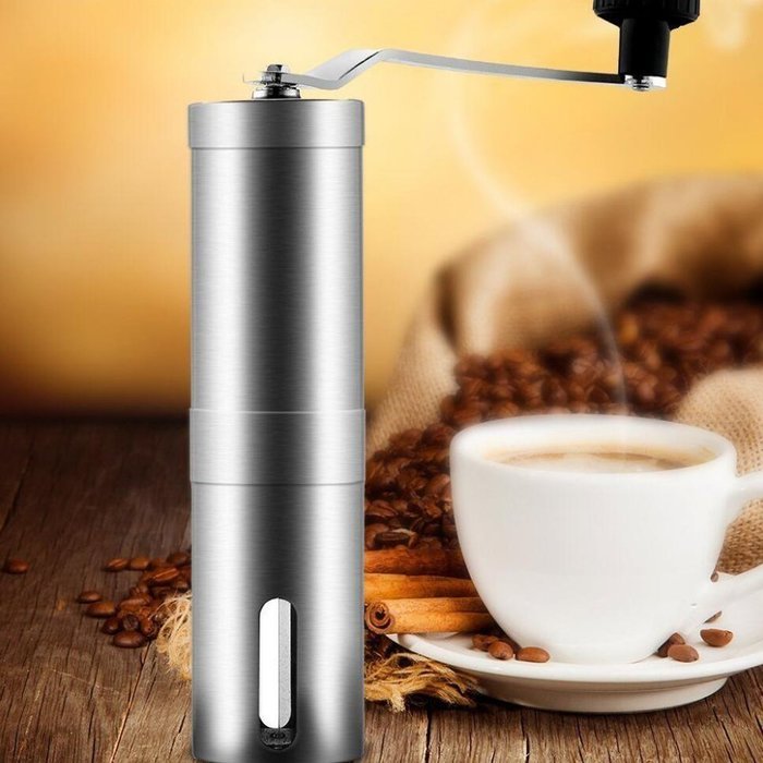 Coffee Grinder Stainless Steel Manual Hand Crank Mill Grinds for Precision Brewing Beans Spices Brushed N6