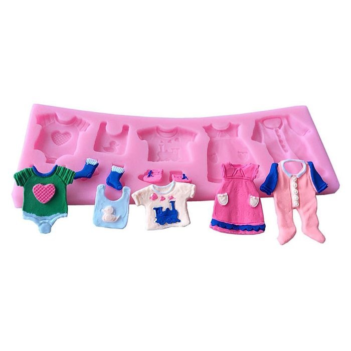Huayang|Silicone Cute 3D Baby Clothes Fondant Mold Cake Chocolate Baking Tool Decoration N4