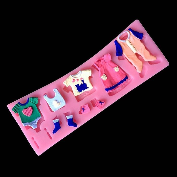 Huayang|Silicone Cute 3D Baby Clothes Fondant Mold Cake Chocolate Baking Tool Decoration N5
