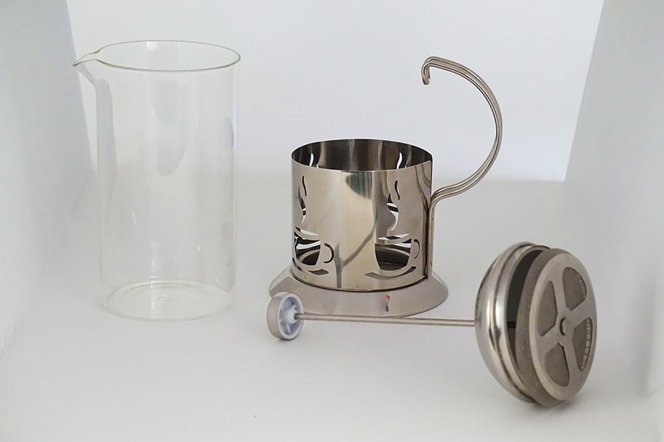 Coffee and Tea French Press - 1 Liter Stainless Steel for Home and Kitchen by OGP - Makes 4 Cups N6