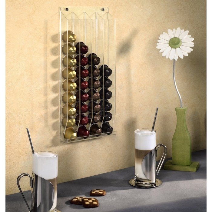 OnDisplay Wall Mounted Acrylic Nespresso Coffee Capsule/Pod Holder N3