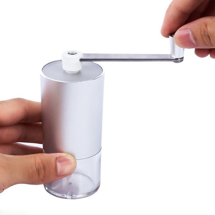 Adjustable Aluminum Ceramic Hand Crank Manual Coffee Grinder Bean Portable Mill N9