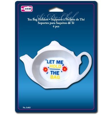 Al-de-Chef Plastic Tea Bag Holder Caddy Set of 4